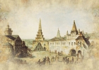 Вид в Кремле на Боровицкие ворота, Конюшенный двор и церковь